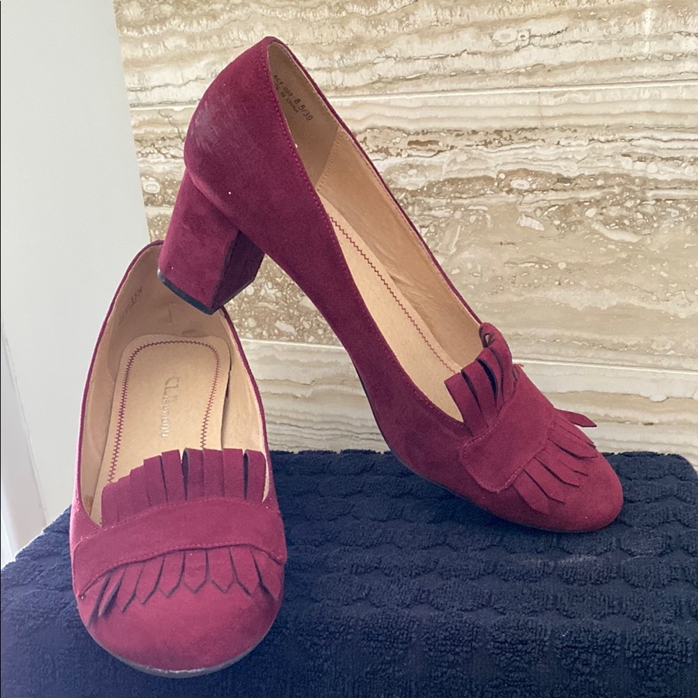 CL by Laundry Red Heels with Fringe Detail